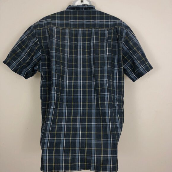 Columbia Shirt Mens XL Blue Tartan Plaid Short Sleeve Button Up Hiking Outdoor - Picture 4 of 11